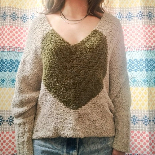 Attrattivo sweater like new, beige and green, size M