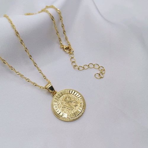 Capricorn Zodiac Necklace 18K Gold Plated New