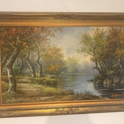 Handmade classic oil painting on canvas, like new, framed