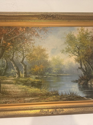 Handmade classic oil painting on canvas, like new, framed