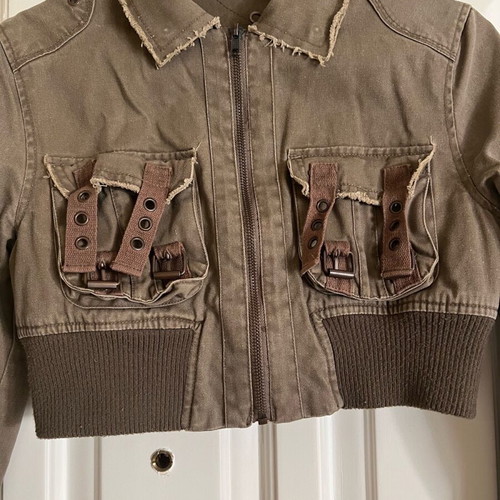 Crop jacket green like new, size L