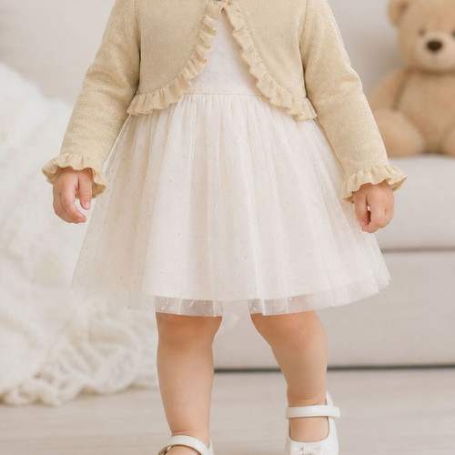 Babylon Fashion toddler gold bolero 18 months new, glitter festive