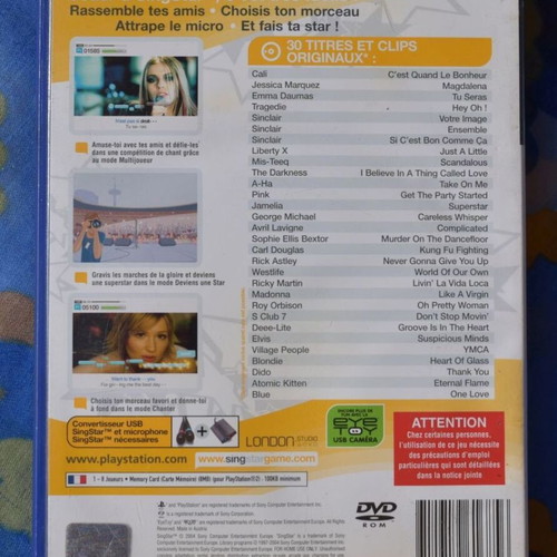 SingStar PS2 game used, party karaoke, French language