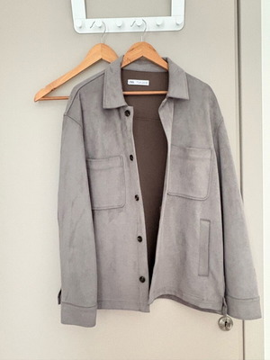 Zara suede gray jacket large like new