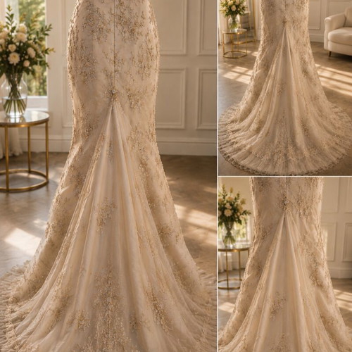 Demetrios Couture luxury ivory bridal gown size M 38 new