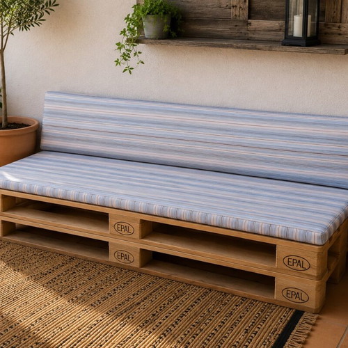 Garden bench cushions set of 2 like new, 120×40×4 cm polyester