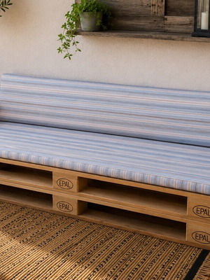 Garden bench cushions set of 2 like new, 120×40×4 cm polyester