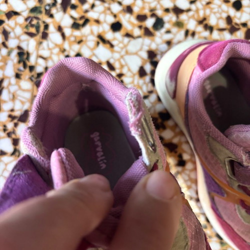 Garvalin kids' athletic shoes sizes 24 and 25 used, multicolor with defects