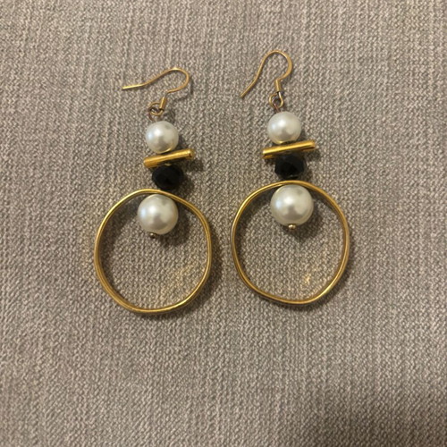 Handmade steel gold earrings used