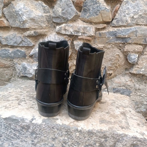 Vintage biker boots Commanchero Original new, black leather, size 40