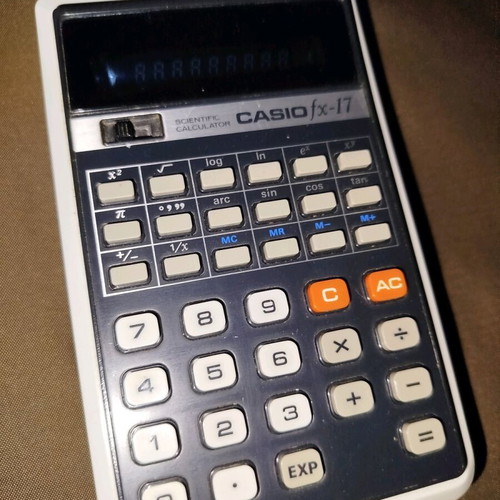 Casio fx-17 vintage calculator used with case