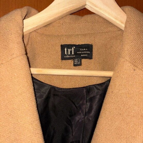 Zara coat large like new, taupe color, classic cut