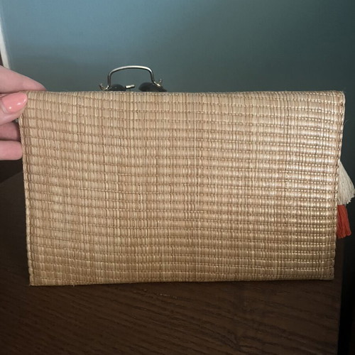 Straw envelope bag Verde like new, beige crossbody