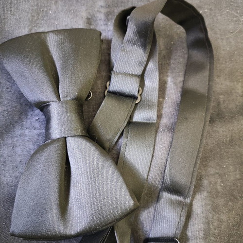 H&M Satin Bow Tie Black New