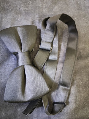 H&M Satin Bow Tie Black New