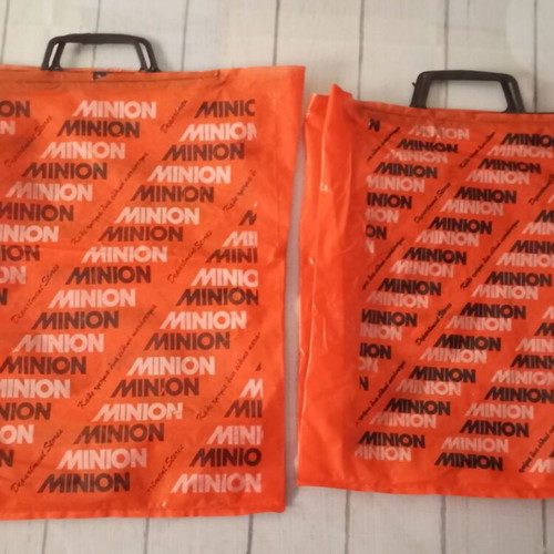 Minion plastic shopping bags vintage set of 2, like new
