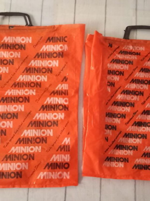Minion plastic shopping bags vintage set of 2, like new
