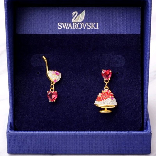 Swarovski Ice Cream No Regrets Earrings New, Gold with Crystals