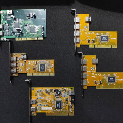 PCI expansion cards pack of 5 used, USB and Firewire