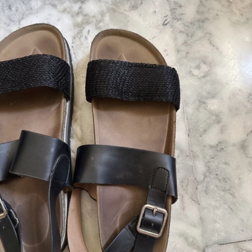 Bozikis black bio cork sole sandals used, size 38