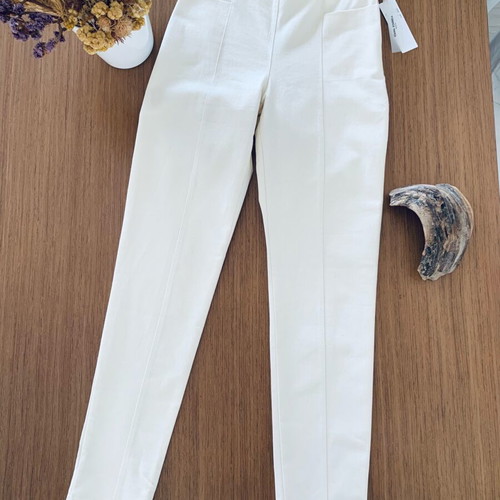 Ioanna Kourbela jeans new, ecru, high-waisted, fitted