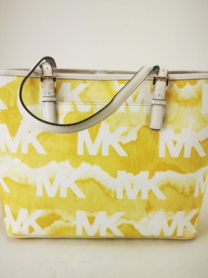 Michael Kors Jet Set Travel τσάντα ώμου καινούργια, άσπρη και κίτρινη