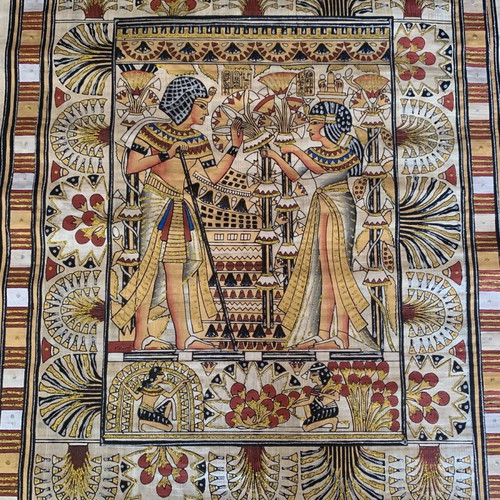 Papyrus Egyptian handmade painting used with embossed details