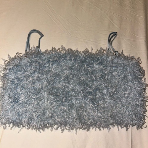 Zara blue crop top with feathers like new