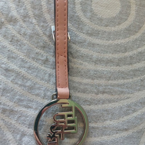 Ferre Collezioni leather bag charm used, soft pink