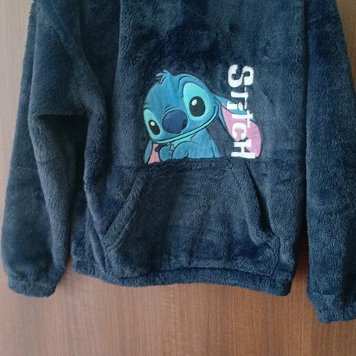 Disney Lilo & Stitch Undiz hoodie XS like new, dark blue plush sweatshirt