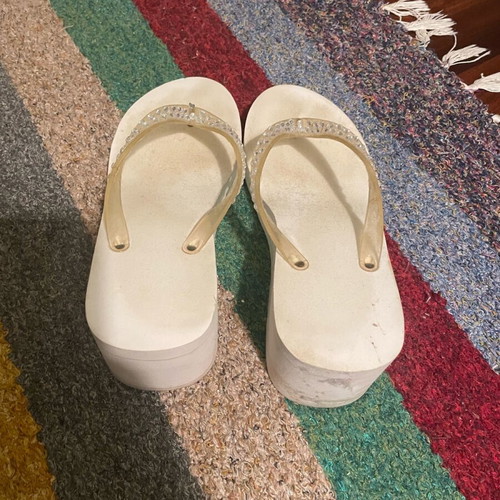 Flip flops high platform used, size medium, white