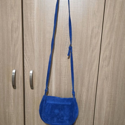 Women's crossbody bag with fringes like new, blue