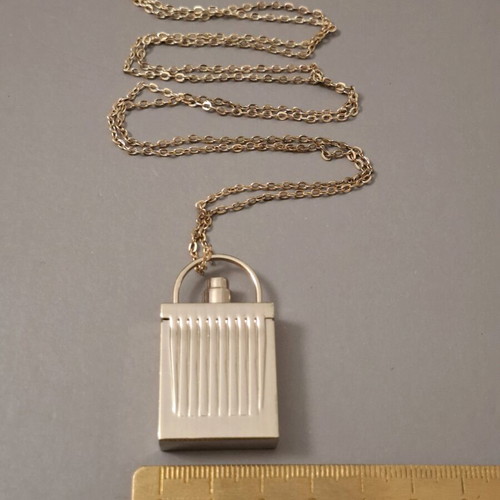 Chloé necklace used, gold tone with padlock pendant