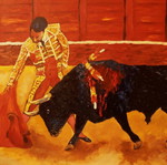 Πίνακας ζωγραφικής Plaza de toros, Madrid 2013, σαν καινούργιος, λάδι σε hardboard