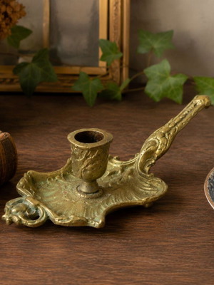 Antique Bronze Chamberstick Rococo Design 1920s Like New