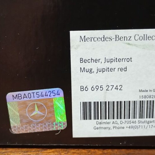 Porcelain Mercedes-Benz cup new with rubber lid 0.3L