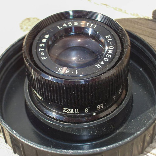 Omega B-600 enlarger used with 50 and 75mm lenses and accessories