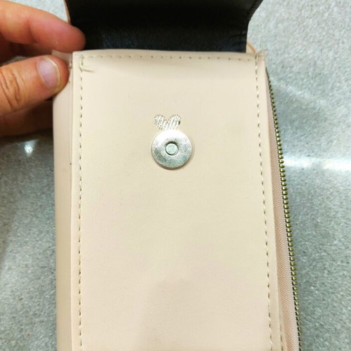 Premium beige wallet and phone case 2 in 1, magnetic and zipper