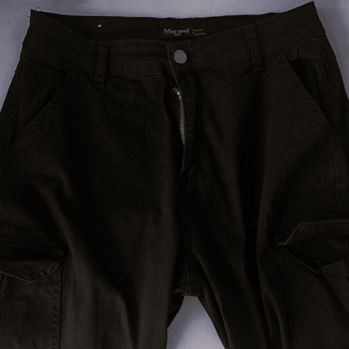 Miss Good women's black cargo pants with elastic waist