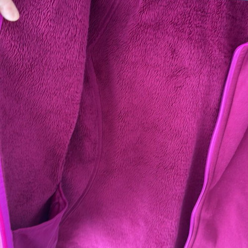 North Face fleece jacket used, burgundy, size medium
