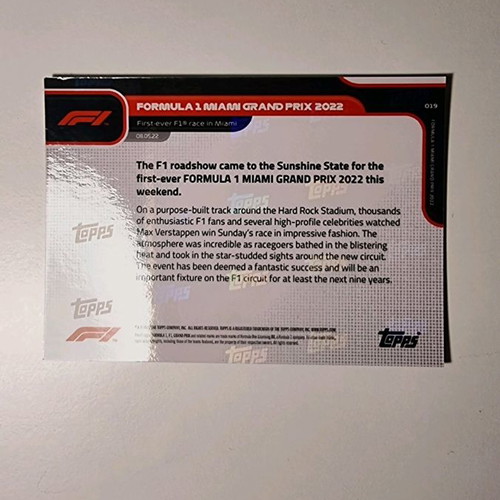 Topps Now F1 Formula 1 2022 Miami Grand Prix - First Race card