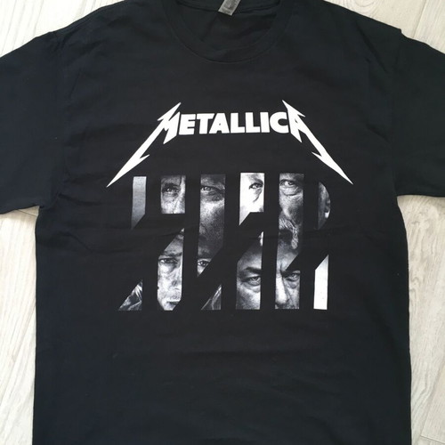 Metallica 2023 M72 North American Tour Concert Dates Band Faces T-shirt L like new, black