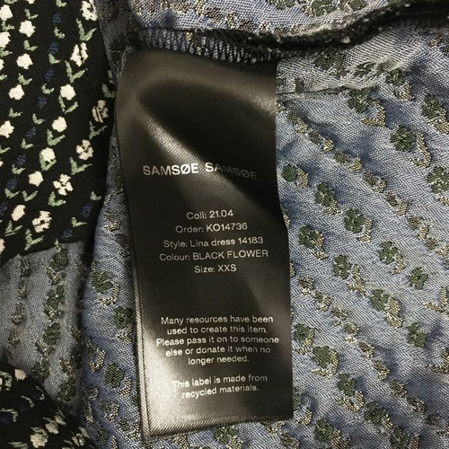 Samsoe Samsoe black dress like new with white wavy dotted pattern XXS
