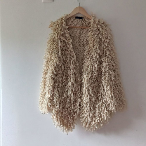 Knitted cardigan used, one size, beige