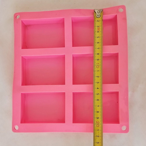 Silicone Mold 6-Compartment Rectangular Pink, like new