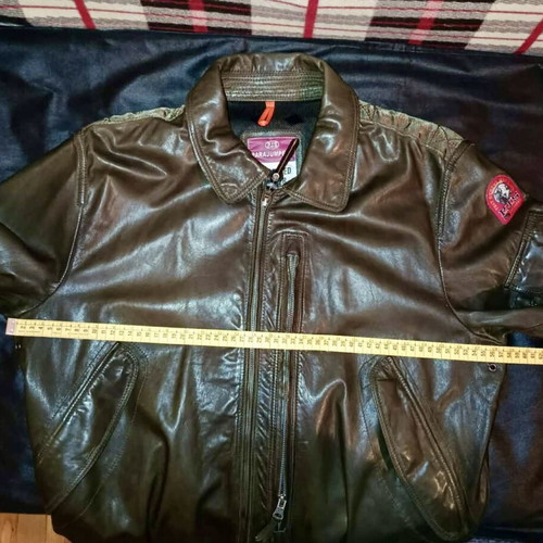 Parajumpers Brigadier leather aviator jacket like new, size XL dark green