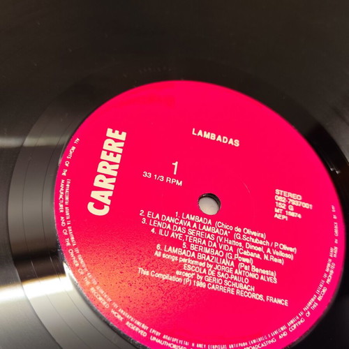 Lambadas Brasileiras LP mint, Greek EMI pressing, Latin music