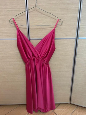 Satin Dress new pink with adjustable straps, one size