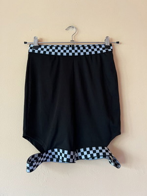 Women's black leggings with unique checkered details size S like new