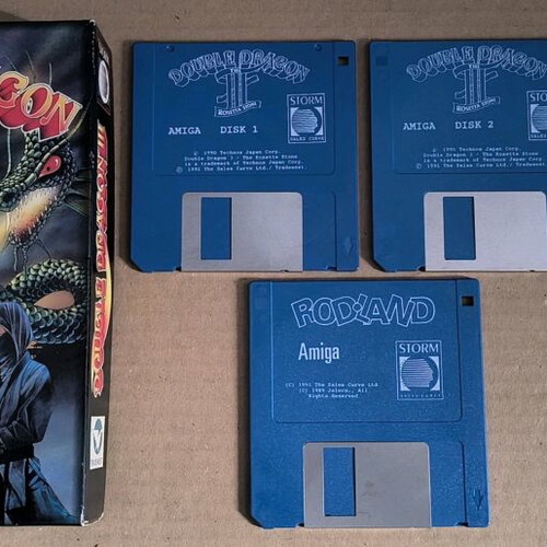 Double Dragon III The Rosetta Stone + Rodland Amiga like new